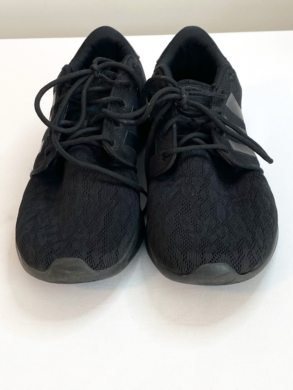 Adidas NEO Memory Foam Black Lace Knit Sneakers Running Walking Shoes Size 9